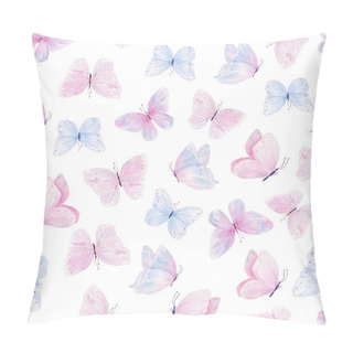 Personality  Cute Butterflies Hand Drawn Watercolor Seamless Pattern Pillow Covers