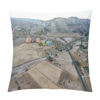 Personality  Hot Air Balloons In Goreme National Park, Fairy Chimneys, Cappadocia, Turkey Pillow Covers