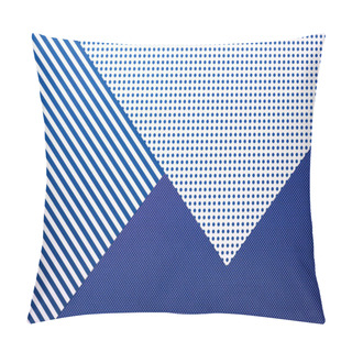 Personality  Top View Of Abstract Blue Composition With Stripes And Dots For Background Pillow Covers