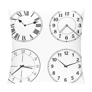 Personality  Set Of Different Clock Faces Pillow Covers