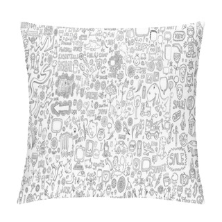 Personality  Mega Doodle Design Elements Vector Set Pillow Covers