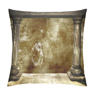 Personality  Two Medieval Columns And Stucco Wall Pillow Covers