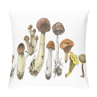 Personality  Hand Drawn Forest Mushrooms Pillow Covers