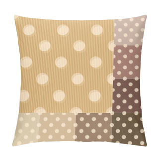 Personality  Seamless Brown Polka Dots Pattern Pillow Covers