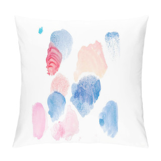 Personality  Abstract Watercolor Pink, Blue And Red Spills Isolated On White Pillow Covers