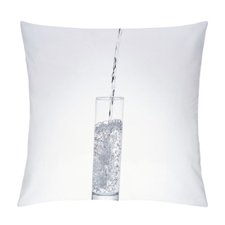 Personality  Water Pouring In Drinking Glass On White Background With Backlit Pillow Covers