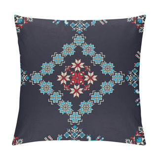 Personality  Ukrainian Embroidery Vector Seamless Pattern Pillow Covers