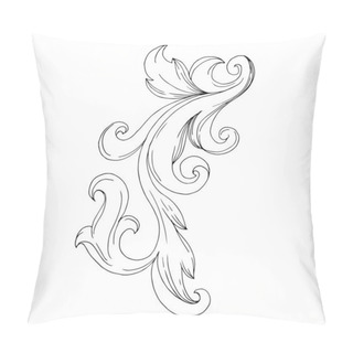 Personality  Vector Baroque Monogram Floral Ornament. Black And White Engraved Ink Art. Isolated Ornament Illustration Element. Pillow Covers