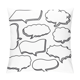 Personality  Set Of Sketched Speech Bubbles Pillow Covers