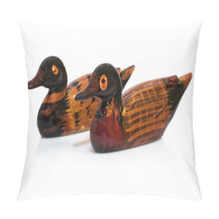 Personality  Chinese Or Korean Marriage Ducks Symbolizing Wedding And Union Isolated Over White Pillow Covers