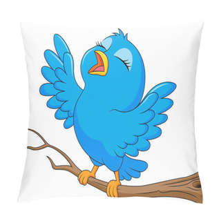 Personality  Blue Bird Singing Pillow Covers