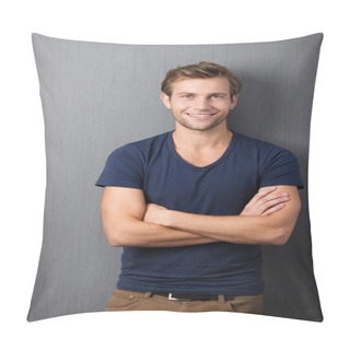 Personality  Confident Casual Unshaven Young Man Pillow Covers