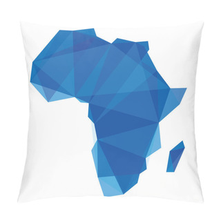 Personality  Blue Africa Map In Origami Style Pillow Covers