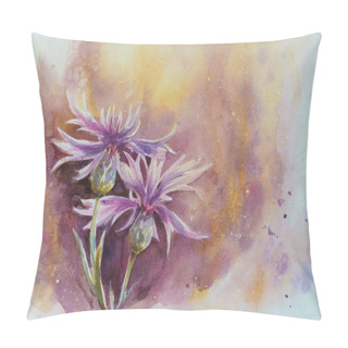Personality  Background With Cornflowers Pillow Covers
