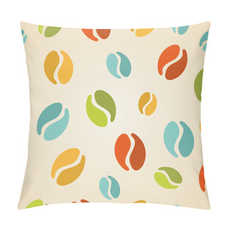 Personality  Colorful Coffee Beans Seamless Pattern Illustration Pillow Covers