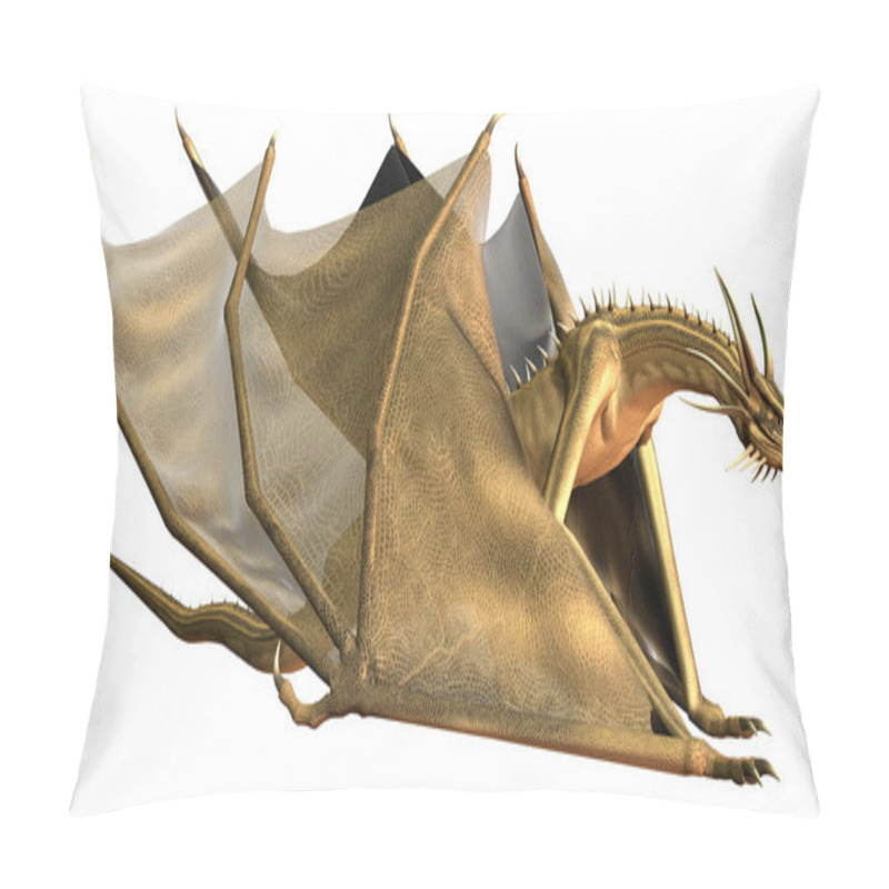 Personality  Yellow Fantasy Dragon - Computer Artwork Pillow Covers