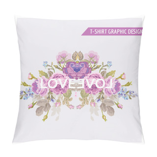 Personality  Vintage Flowers Graphic Design - For T-shirt, Fashion, Prints Pillow Covers