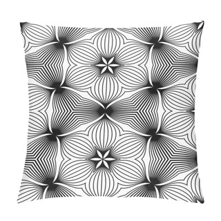 Personality  Black And White Op Art Design, Vector Seamless Pattern Backgroun Pillow Covers