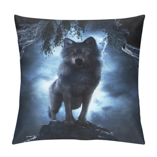 Personality  Wolf At The Entrance To The Cave Pillow Covers