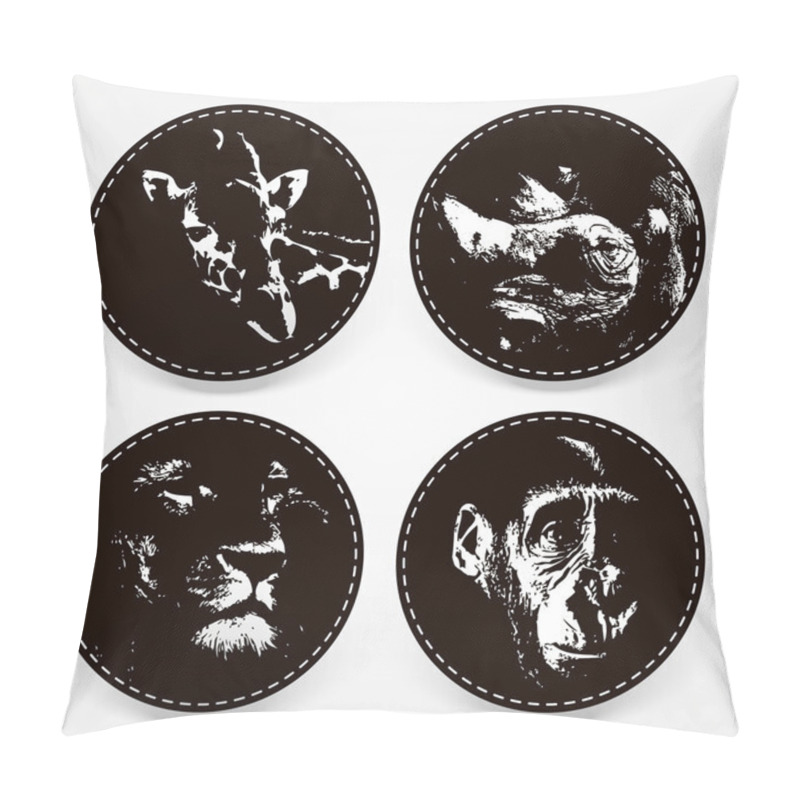 Personality  Illustration With Different Animals Collection Pillow Covers