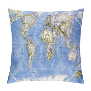 Personality  Map Of Planet Earth Pillow Covers