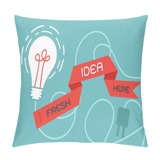 Personality  Bulb Idea Ad Ribbon Pillow Covers