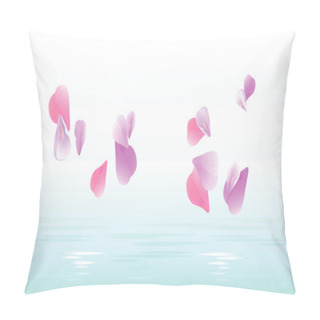Personality  Pink Petals Falling In Water. Sakura Petals. Vector Pillow Covers