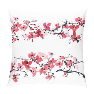 Personality  Sakura. Flowers Background Texture. Pillow Covers