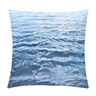 Personality  Summer Background. Texture Of Water Surface. Pool Water. Overhead View. Vector Illustration Nature Background. Pillow Covers