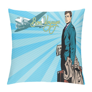 Personality  Male Passenger Traveler In The Airport Pillow Covers