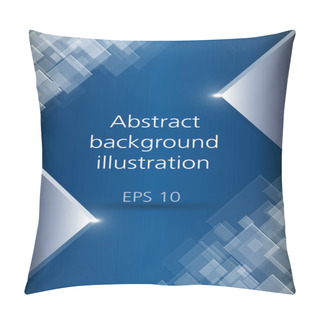 Personality  Abstract Shining Rectangless Blue Vector Background Pillow Covers