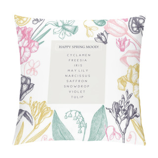 Personality  Hand Drawn Spring Flowers Pillow Covers