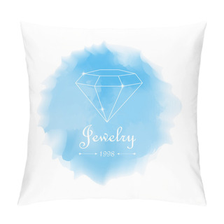 Personality  Diamonds Shapes On Blue Watercolor Background Pillow Covers