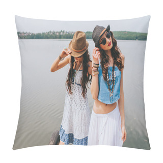Personality  Two Beautiful Girls Pillow Covers