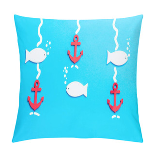 Personality  White Fish In Blue Water Pillow Covers