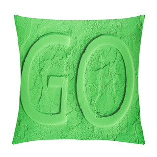 Personality  Top View Of Go Symbol On Green Flour Background Pillow Covers