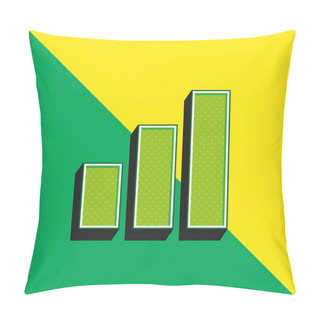 Personality  Bars Green And Yellow Modern 3d Vector Icon Logo Pillow Covers