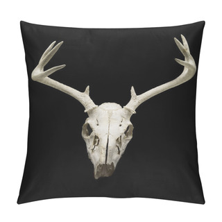 Personality  Deer Skull Displayed On Black Background Pillow Covers