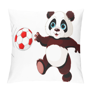 Personality  Panda Cub Playing Soccer Pillow Covers