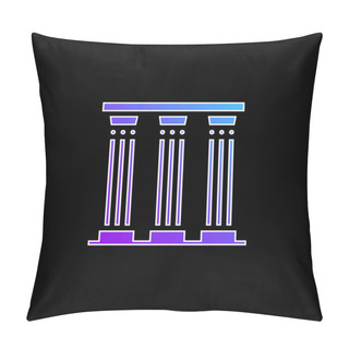 Personality  Ancient Pillar Blue Gradient Vector Icon Pillow Covers