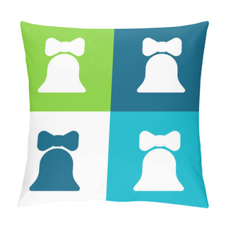 Personality  Bell Flat Four Color Minimal Icon Set Pillow Covers
