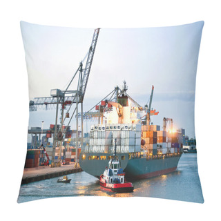 Personality  Manouvering Container Ship Pillow Covers