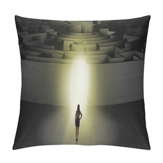 Personality  Woman Starting A Concentric Labyrinth Pillow Covers