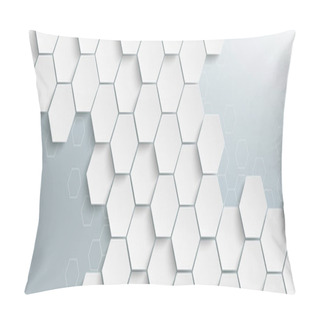 Personality  White Hexagon Structure Grey Edges Header Pillow Covers