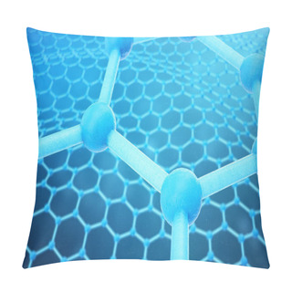 Personality  3D Rendering Abstract Nanotechnology Hexagonal Geometric Form Close-up. Graphene Atomic Structure Concept, Carbon Structure. Pillow Covers