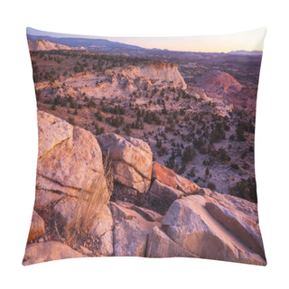Personality  Sandstone Formations In Utah, USA. Beautiful Unusual Landscapes. Pillow Covers