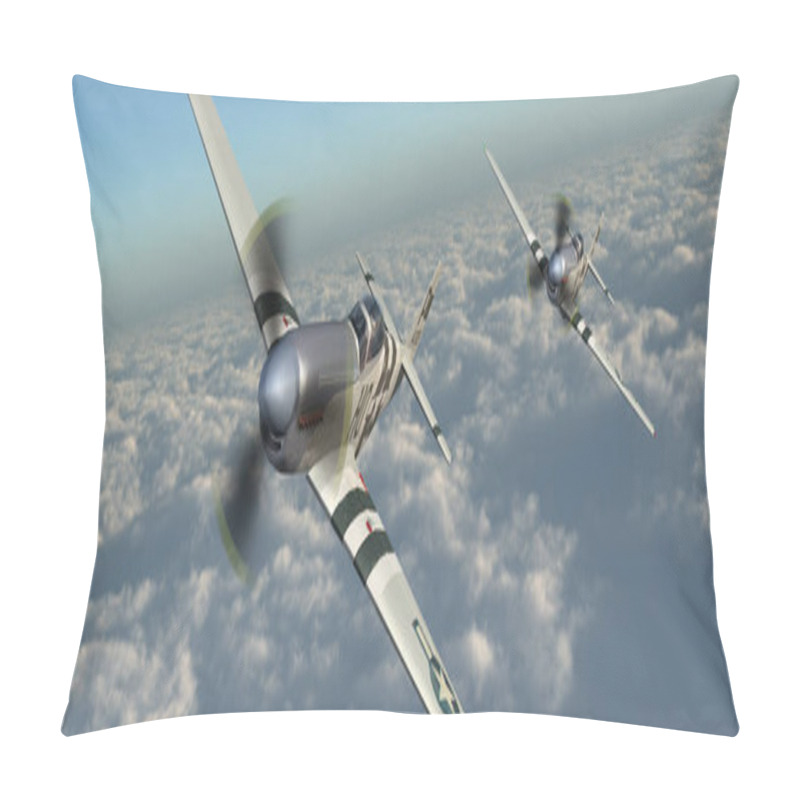 Personality  American fighter planes of World War II over the clouds pillow covers