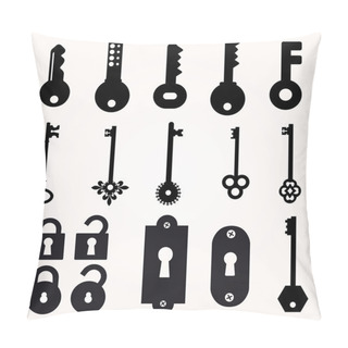 Personality  Icon Key, Black Silhouette Vector, Decorative Items Pillow Covers