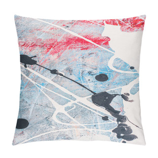 Personality  Splatters Of White And Black Oil Paint  Pillow Covers