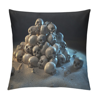 Personality  Pile Of Skulls In The Dark Pillow Covers